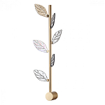 Бра с золотистой вертикальной трубкой и декоративными прозрачными листьями из стекла Sylva  варинант исполнения - 1 | Loft Concept в Тюмени