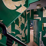 Обои ручная роспись в стиле Арт-деко Symphony Original colourway on Jade silk dupion варинант исполнения - 1 | Loft Concept в Тюмени