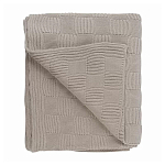 Плед из хлопка рельефной вязки бежево-серого цвета Waffle Comfort варинант исполнения - 1 | Loft Concept в Тюмени