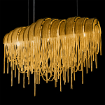 Люстра подвесная с металлическими цепочками и изогнутыми металлическими дугами 72 см Atlantis Chain варинант исполнения - 19 | Loft Concept в Тюмени