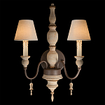 Бра с двумя конусовидными белыми тканевыми абажурами Terrain варинант исполнения - 2 | Loft Concept в Тюмени