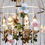 Люстра в виде клетки с цветами Flower Cell варинант исполнения - 2 | Loft Concept в Тюмени