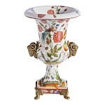 Ваза из фарфора с бронзовыми Овнами Bronze Aries варинант исполнения - 1 | Loft Concept в Тюмени