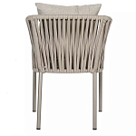 Стул серо-бежевый с декоративным плетением на спинке и подлокотниках Chair Weave варинант исполнения - 4 | Loft Concept в Тюмени