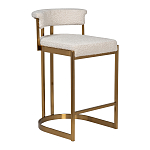 Стул барный букле бежевый с каркасом цвета матовое золото Tactility варинант исполнения - 2 | Loft Concept в Тюмени