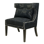 Полукресло с мягкой обивкой из жаккарда на 4-х ножках из массива березы Baroque Armchair black варинант исполнения - 3 | Loft Concept в Тюмени