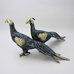 Статуэтка бронзовая пара Павлины синие Bronze Birds варинант исполнения - 2 | Loft Concept в Тюмени