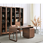 Стол рабочий округлой формы с 3-мя ящиками  Working Moonnut Table варинант исполнения - 3 | Loft Concept в Тюмени