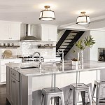 Потолочный светильник со светлым текстильным абажуром Hinkley варинант исполнения - 6 | Loft Concept в Тюмени