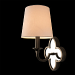 Бра с белым текстильным абажуром и декоративным основанием в виде четырехлистника с зеркальной вставкой Vitorino варинант исполнения - 2 | Loft Concept в Тюмени