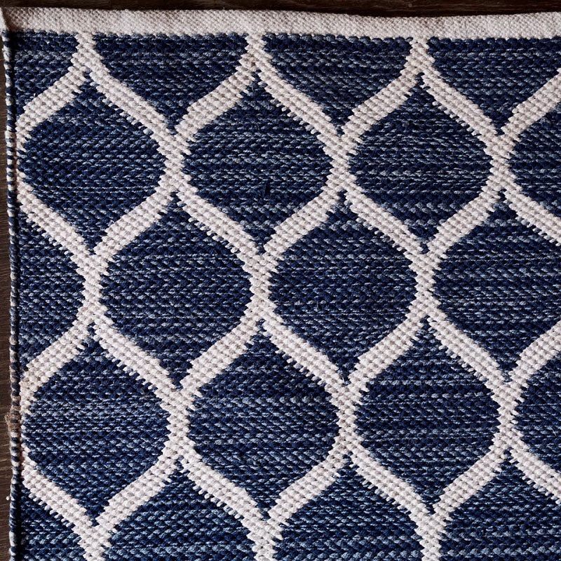 Ковер тканый Ornament Blue Темно-синий Ковер тканый Ornament Blue Темно-синий в Тюмени | Loft Concept