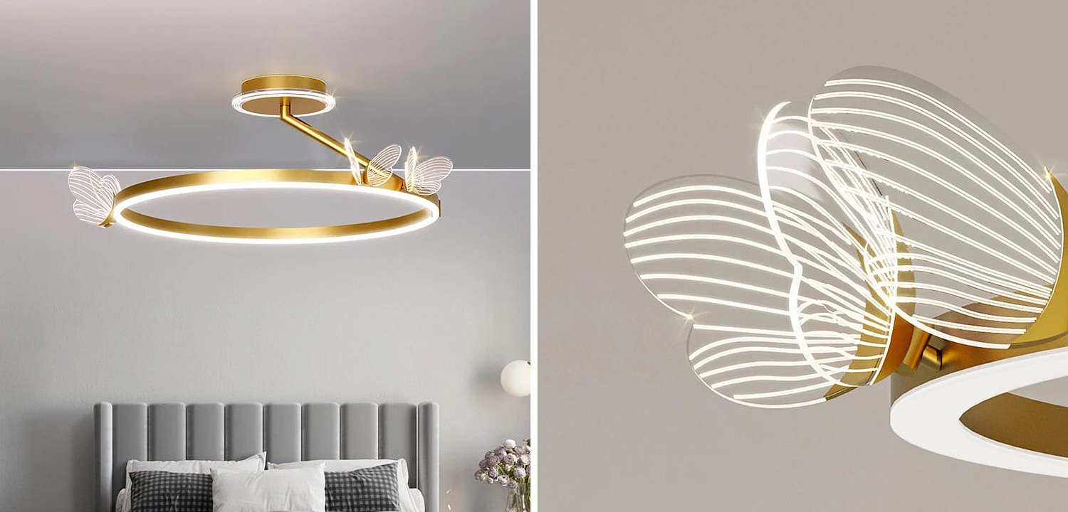 Потолочная люстра с бабочками Butterfly Ceiling Lamp F Потолочная люстра с бабочками Butterfly Ceiling Lamp F - Loft-Concept в Тюмени