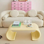 Дизайнерский журнальный стол жёлтый округлой формы Bonyn варинант исполнения - 2 | Loft Concept в Тюмени