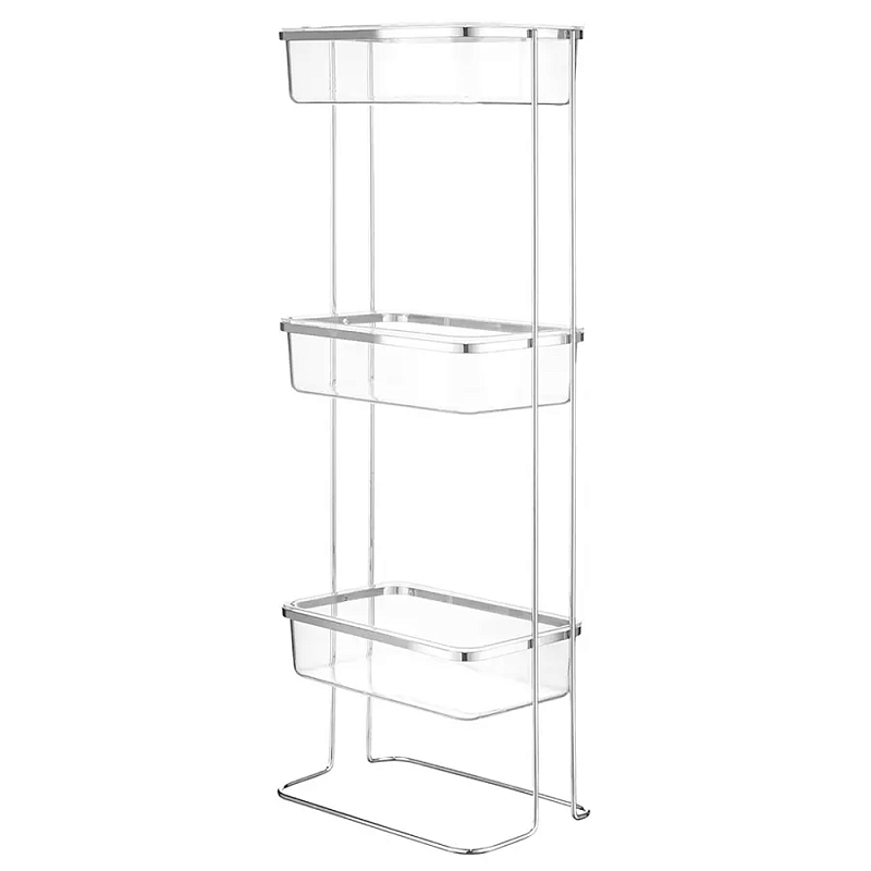 Полка напольная трехъярусная для ванной Bathroom Floor Shelf Хром Полка напольная трехъярусная для ванной Bathroom Floor Shelf Хром в Тюмени | Loft Concept