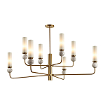 Люстра на штанге с 8-ю цилиндрическими матовыми плафонами и шарами из камня Orb Essence варинант исполнения - 1 | Loft Concept в Тюмени