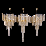 Люстра большая из золотистых металлических цепочек Atlantis Chain варинант исполнения - 1 | Loft Concept в Тюмени