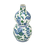 Ваза фигурная с сине-зелеными узорами распустившихся цветов Blossoming Spring варинант исполнения - 2 | Loft Concept в Тюмени