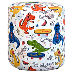 Пуф детский круглый с принтом Dinosaurs CHILDHOOD варинант исполнения - 1 | Loft Concept в Тюмени