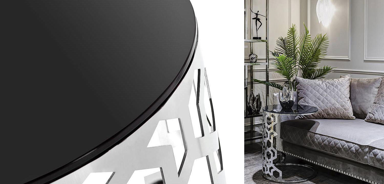 Приставной стол Yen Geometry Side Table silver 60 Приставной стол Yen Geometry Side Table silver 60 - Loft-Concept в Тюмени
