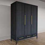 Большой Шкаф Primo Черный дуб с 3 дверьми и 3 выдвижными ящиками варинант исполнения - 4 | Loft Concept в Тюмени