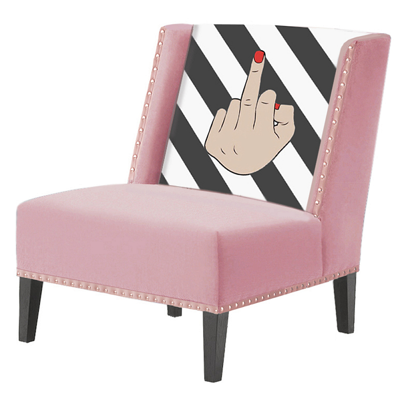 FUN Armchair "fuck off" pink Дизайнерское кресло с цветным принтом Розовый пастельный FUN Armchair "fuck off" pink Дизайнерское кресло с цветным принтом Розовый пастельный в Тюмени | Loft Concept