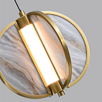 Подвесной светильник с круглым плафоном из искусственного алебастра в бронзовой оправе Marbella варинант исполнения - 5 | Loft Concept в Тюмени