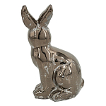 Статуэтка заяц из текстурированной терракоты и покрытый глянцевой краской под бронзу Rabbit Charm  варинант исполнения - 2 | Loft Concept в Тюмени