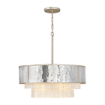 Люстра круглая с подвесками из текстурированного стекла молочного цвета Hinkley варинант исполнения - 2 | Loft Concept в Тюмени