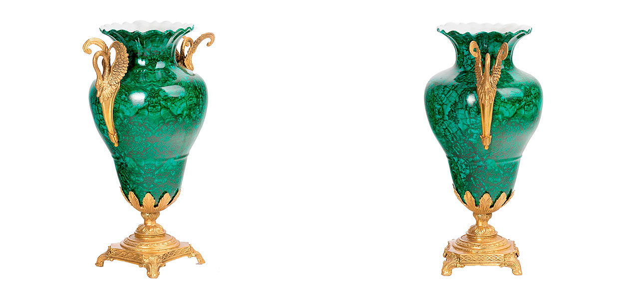 Ваза фарфоровая малахит Malachite - Loft-Concept в Тюмени