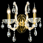 Бра с двумя лампами и крупными хрустальными подвесками на золотом основании Crystal lamps варинант исполнения - 2 | Loft Concept в Тюмени