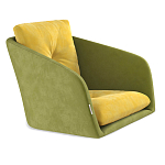 Стул с мягкой обивкой из велюра и подъемно-поворотным механизмом на колесиках Mason Green and Yellow варинант исполнения - 2 | Loft Concept в Тюмени