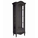 Витрина черная однодверная из массива бука с 4-мя полками и ящиком Black Provence варинант исполнения - 2 | Loft Concept в Тюмени