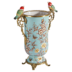 Ваза с двумя птичками из фарфора с бронзовыми элементами Garden of Eden варинант исполнения - 2 | Loft Concept в Тюмени