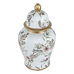 Ваза с нежным цветочным узором в пастельных тонах и крышкой с золотым акцентом Chinoiserie Ceramics варинант исполнения - 1 | Loft Concept в Тюмени