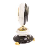 Часы настольные бронзовые из натуральных камней Мрамор и Змеевик Stone Clock варинант исполнения - 3 | Loft Concept в Тюмени