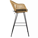 Стул барный с ротанговым плетением Half Bar Chair with Wicker с подлокотниками варинант исполнения - 3 | Loft Concept в Тюмени