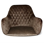 Стул с мягкой коричневой обивкой из велюра и подъемно-поворотным механизмом на черных колесиках Harper Brown варинант исполнения - 2 | Loft Concept в Тюмени