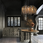 Люстра круглая подвесная с металлическими дугами и длинными цепочками 80 см Atlantis Chain варинант исполнения - 9 | Loft Concept в Тюмени