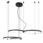 Люстра подвесная светодиодная с 4-мя кольцами черный металл Ring Horizontal варинант исполнения - 2 | Loft Concept в Тюмени