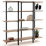 Стеллаж из массива дуба и стали Robson Rack Industrisal Metal Rust варинант исполнения - 2 | Loft Concept в Тюмени