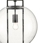 Подвесной светильник в форме шара из прозрачного стекла на линейном черном каркасе  Glass Ball with Seeds варинант исполнения - 1 | Loft Concept в Тюмени