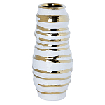 Ваза белая с рельефной поверхностью и золотыми полосами Vase Beehive варинант исполнения - 2 | Loft Concept в Тюмени