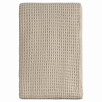 Плед из шерсти бежевого цвета с бахромой Waffle Comfort варинант исполнения - 1 | Loft Concept в Тюмени