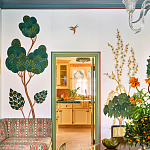 Обои с вышивкой ручной работы Mughal Trees Original colourway on linen варинант исполнения - 7 | Loft Concept в Тюмени