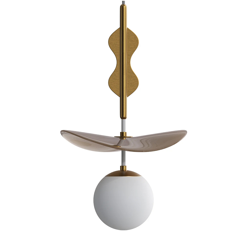 Подвес Bloomy 2 Бежевый Белый Латунь в Тюмени | Loft Concept 