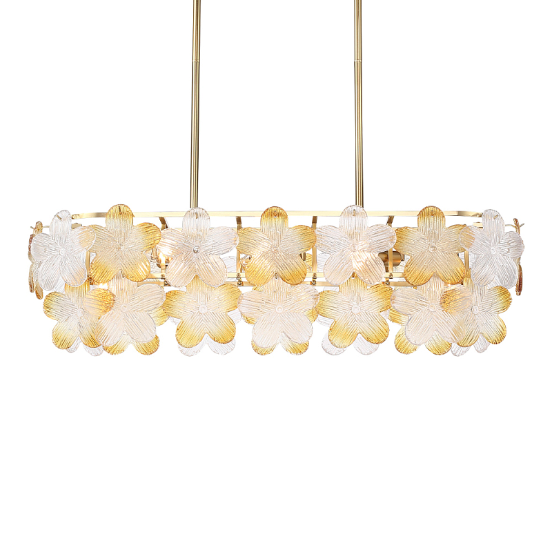 Люстра овальная с цветочными мотивами Light Floral Glow Прозрачный Янтарный Золотой в Тюмени | Loft Concept 