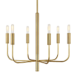 Люстра с 6-ю лампами на тонких изогнутых рожках в современном стиле Feiss варинант исполнения - 1 | Loft Concept в Тюмени