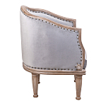 Кресло низкое с мягкой обивкой из велюра на 4-х деревянных ножках Emile Armchair grey варинант исполнения - 2 | Loft Concept в Тюмени