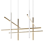 Люстра с 8-ю пересекающимися цилиндрическими плафонами на тонких тросах Trumpet tube варинант исполнения - 1 | Loft Concept в Тюмени
