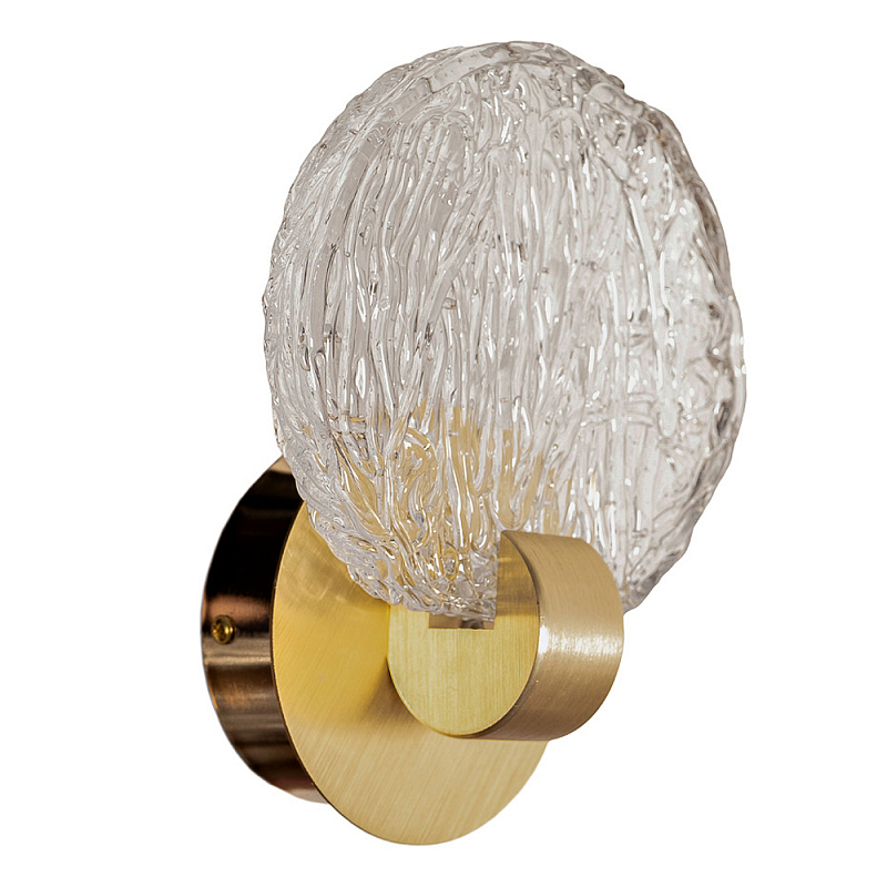 Бра из фактурного стекла на золотом основании Fluted Elegant Sconce Золотой Прозрачное Стекло Бра из фактурного стекла на золотом основании Fluted Elegant Sconce Золотой Прозрачное Стекло в Тюмени | Loft Concept